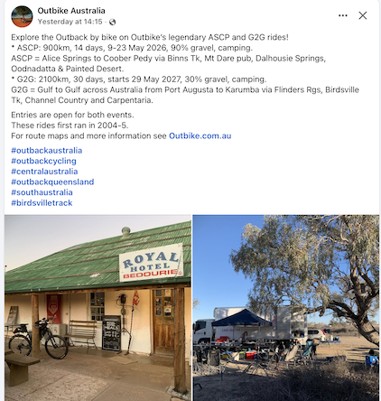 Channel Country Outbike